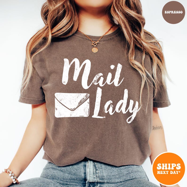 Mail Lady T-shirt | Postal Carrier Worker Tee | Post Office Shirt | Cute Postal Worker | Postal Life Shirt | Mail Lady Gift | Comfort Colors image 3