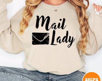Mail Lady Crewneck Sweatshirt | Postal Carrier Worker Gift | Post Office Shirt | Cute Postal Worker | Postal Life Shirt | Mail Lady Gift