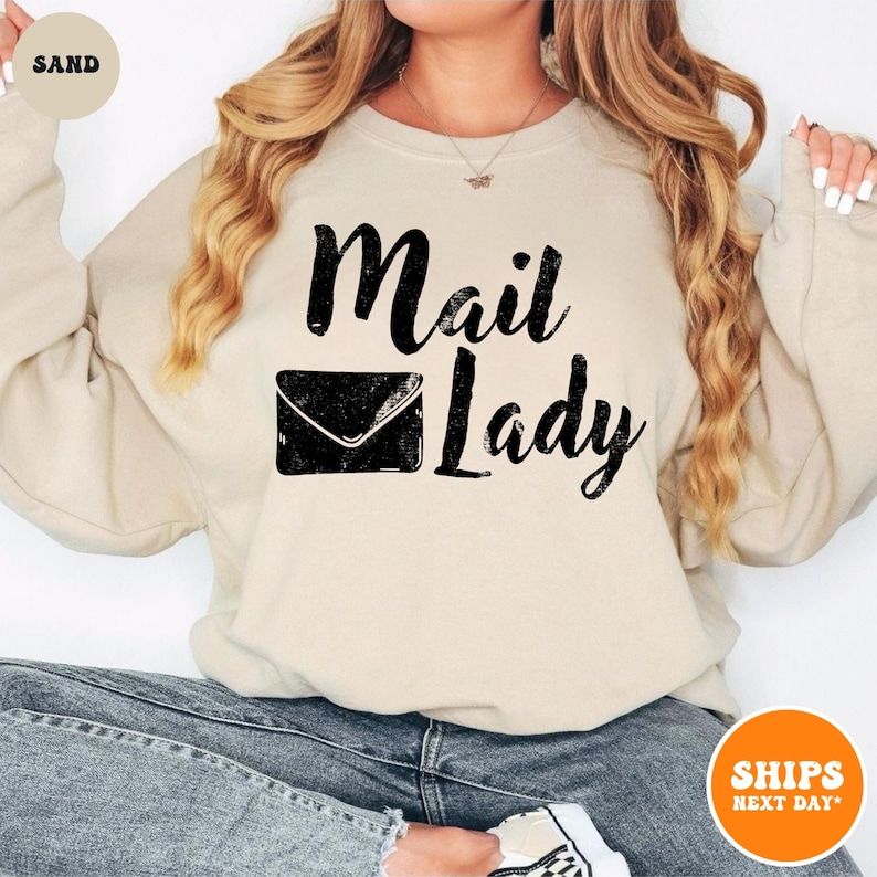 Mail Lady Crewneck Sweatshirt | Postal Carrier Worker Gift | Post Office Shirt | Cute Postal Worker | Postal Life Shirt | Mail Lady Gift immagine 1