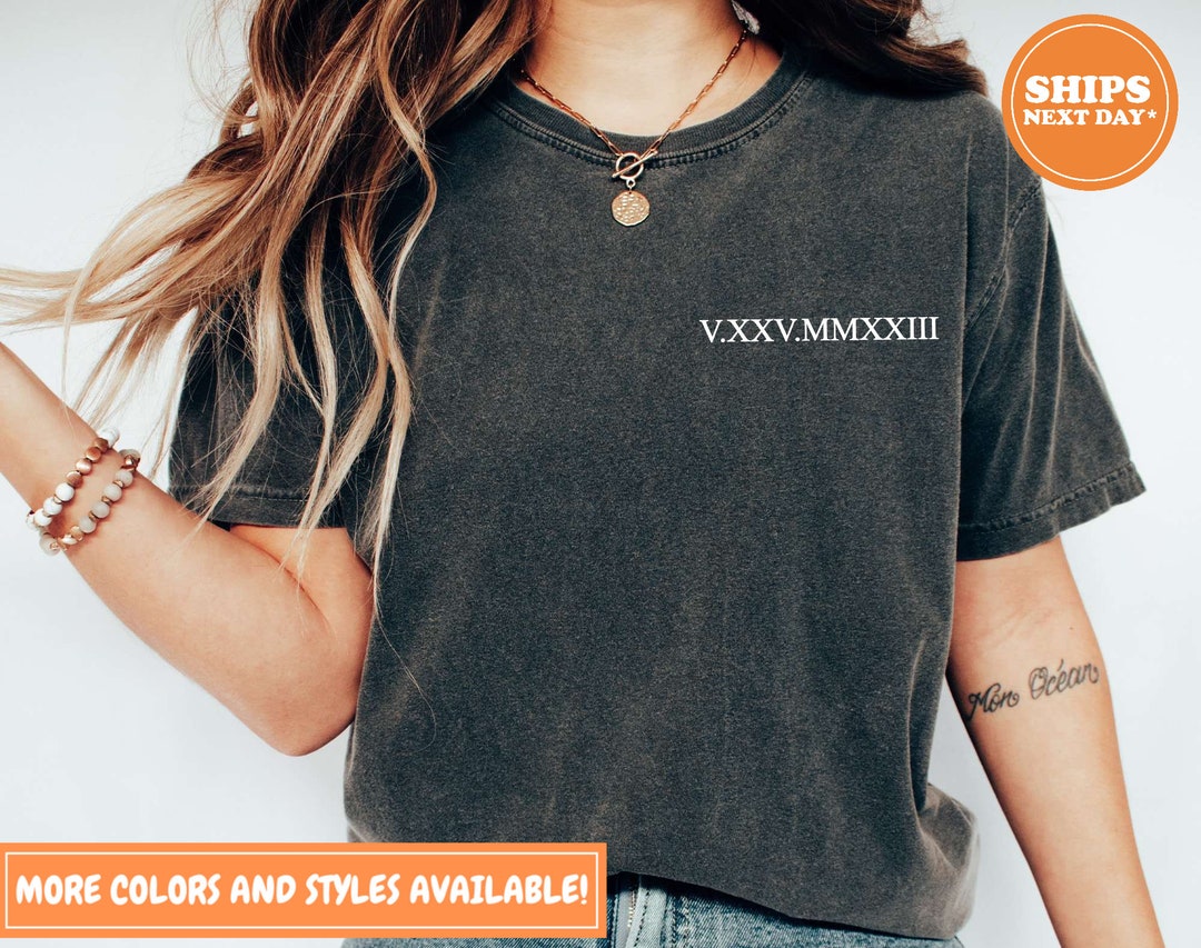 Roman Numeral T-shirt Couples Gift Personalized Date Shirt - Etsy