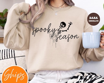 Trendy Spooky Season Sweatshirt | Minimalist Halloween Pullover | Womens Fall Shirt | Cute Autumn Apparel | Chic Halloween Gift