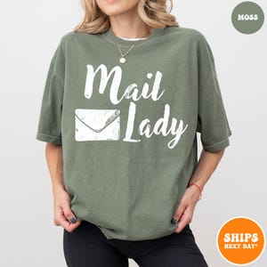 Mail Lady T-shirt | Postal Carrier Worker Tee | Post Office Shirt | Cute Postal Worker | Postal Life Shirt | Mail Lady Gift | Comfort Colors image 5