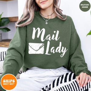Mail Lady Crewneck Sweatshirt | Postal Carrier Worker Gift | Post Office Shirt | Cute Postal Worker | Postal Life Shirt | Mail Lady Gift immagine 5
