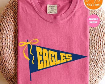Custom School Mascot Shirt | Trendy School Spirit Pennant Tee | Game Day Apparel | Personalized Team Pride T-Shirt | Custom Mascot Top