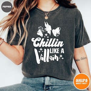 Chillin Like a Villain T-shirt | Joker Evil Outfit | Girls Halloween Shirt | Womens Halloween Party Shirt | Halloween Movie Tee Shirt
