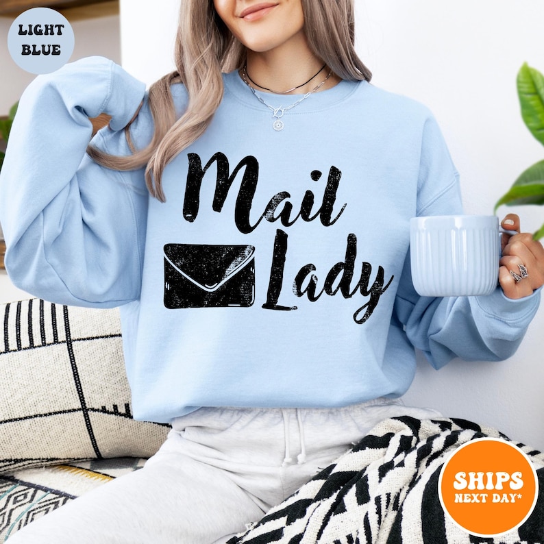 Mail Lady Crewneck Sweatshirt | Postal Carrier Worker Gift | Post Office Shirt | Cute Postal Worker | Postal Life Shirt | Mail Lady Gift immagine 7