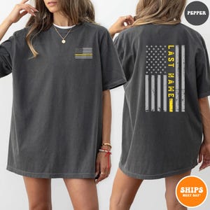 911 Dispatcher T-shirt | Thin Gold Line Flag Dispatcher Shirt | First Responder Gift | Personalized 911 Operator Shirt | Telecommunications