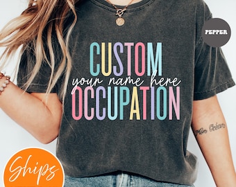 Custom Occupation Shirt | Personalized Job Title T-Shirt | Trendy Minimalist Work Tee | Custom Coworker Gift