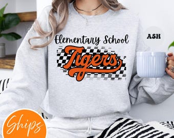 Custom Mascot Team Crewneck Sweatshirt | Personalized School Spirit Long Sleeve | Custom Team Name Shirt | Back to School Gift