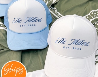Custom Trucker Hat | Personalized Snapback Hat | Bachelorette Party Hats | Custom Last Name Cap | Bride Tribe Baseball Hat