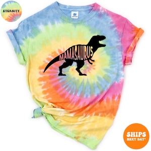 Mamasaurus Tie Dye T-shirt | Dinosaur Party | Dinosaur Shirts | Family Matching Birthday Shirts | Mamasaurus Shirt | Birthday Mom Shirt