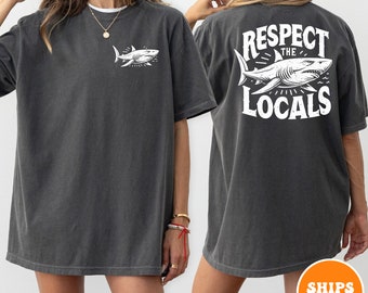 Respect The Sharks T-shirt | Surfing Tee | Save The Shark Shirt | Back Printing | Protect The Ocean Shirt | Beach Shirt | Comfort Colors Tee
