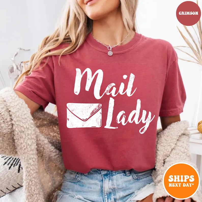 Mail Lady T-shirt | Postal Carrier Worker Tee | Post Office Shirt | Cute Postal Worker | Postal Life Shirt | Mail Lady Gift | Comfort Colors image 9