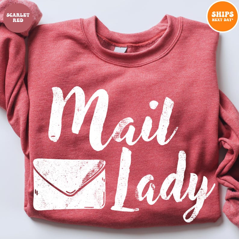 Mail Lady Crewneck Sweatshirt | Postal Carrier Worker Gift | Post Office Shirt | Cute Postal Worker | Postal Life Shirt | Mail Lady Gift immagine 2