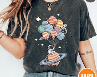 Astronaut Planets T-shirt | Space Birthday Gift for Kids | Solar System Shirt | Galaxy Space Lover Outfit | Space Party Shirt
