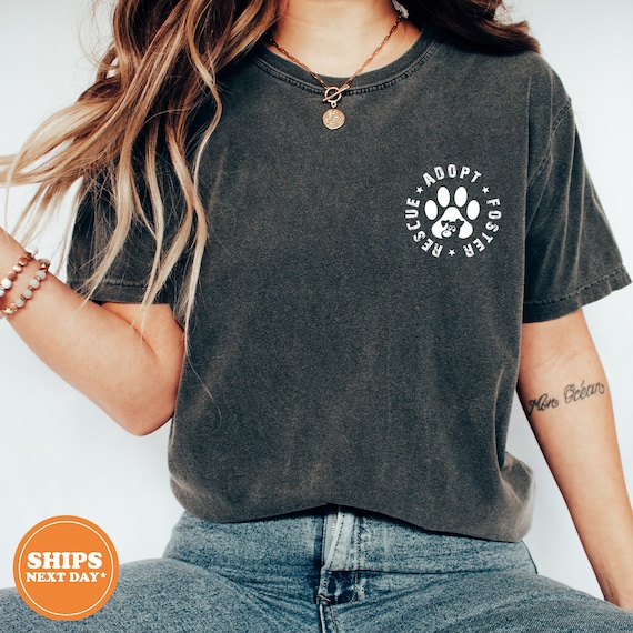 Animal Rescue T-shirt | Pet Adoption Shirt | Rescue Adopt Foster Shirt | Dog Mom Shirt | Fur Mama Shirt | Dog Adoption Tee | Comfort Colors