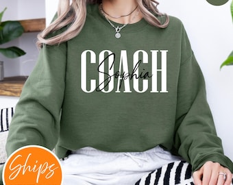 Personalized Coach Sweatshirt | Custom Coach Gift | Cheer Coach Shirt | Coach Name Shirt | Coach Game Day Shirt | Team Gift | Coach Shirt