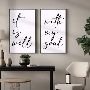 Bible Verse Wall Art | Scripture Wall Art | Printable Wall Art | Christian Wall Decor | Digital Download | It is Well With My Soul