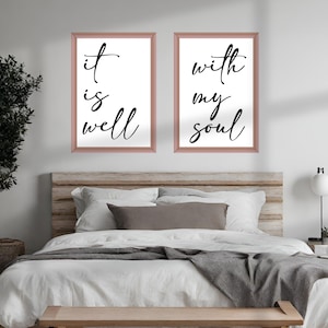 It is Well With My Soul | Bible Verse Wall Art | Scripture Wall Art | Printable Wall Art | Christian Wall Decor | Digital Download
