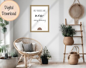 Christian Wall Decor | Bible Verse Wall Art | Scripture Wall Art Bundle |  Boho Printable Wall Art | Digital Download | In Christ Alone