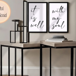 Scripture Wall Art | Bible Verse Wall Art | Printable Wall Art | Christian Wall Decor | Digital Download | It is Well With My Soul