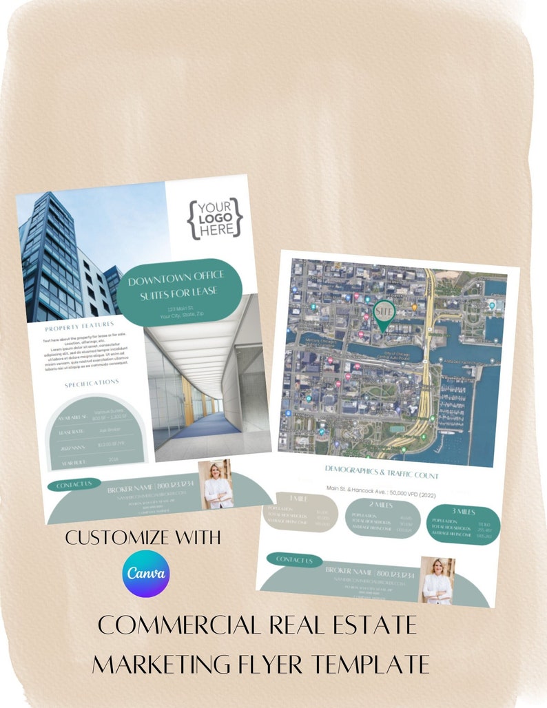 Commercial Real Estate Marketing Flyer Template Etsy