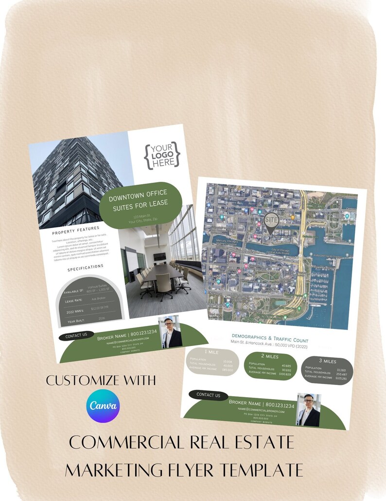 Commercial Real Estate Marketing Flyer Template Etsy