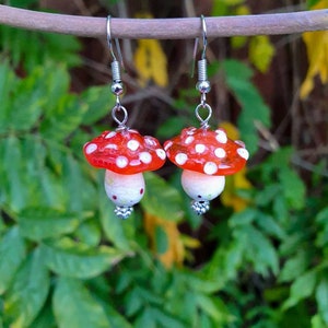 Translucent fly agaric earrings