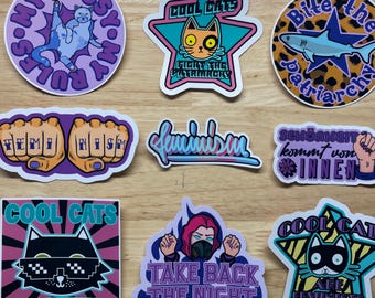 Feminismus II Sticker Set 9-teilig - Aufkleber für Scrapbooking / DIY / Journaling oder in wasserfest & UV-beständiger Variante für draußen!
