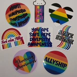 Queer-Ally Aufkleber Set 8tlg.