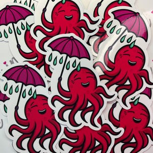 Oktopus Aufkleber Set 10 Stk. - Aufkleber für Scrapbooking / DIY / Journaling oder in wasserfest & UV-beständiger Variante für draußen!