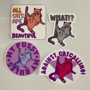 Protest Cat Sticker Set