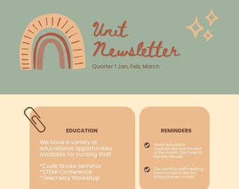 Newsletter Template for Nursing Etsy
