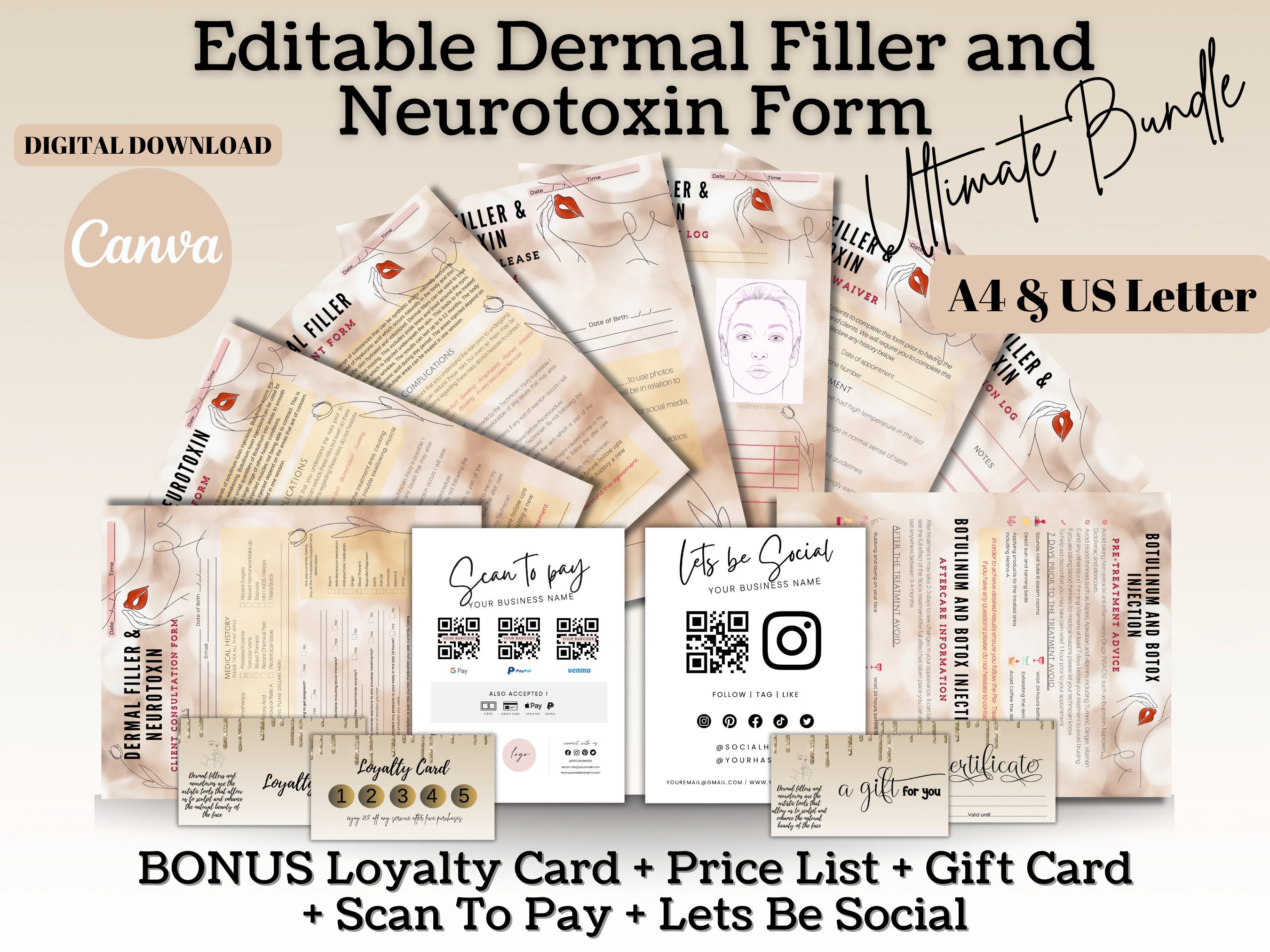 Editable Botox and Dermal Filler Consent Forms, Client Consent Forms ...