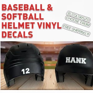 Custom Baseball and Softball Helmet Vinyl Stickers Football Hockey Biking