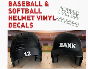 Custom Baseball and Softball Helmet Vinyl Stickers Football Hockey Biking
