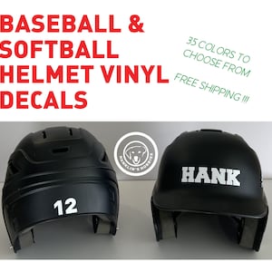 Custom Baseball and Softball Helmet Vinyl Stickers Football Hockey Biking