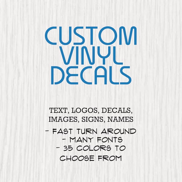 Custom Name Vinyl Decal Business Shop *Many fonts and colors*