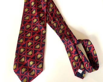 Moschino tie vintage noble shiny silk men's gift tie cravatte spiritual red pattern patterned pretty feminine luxury sun