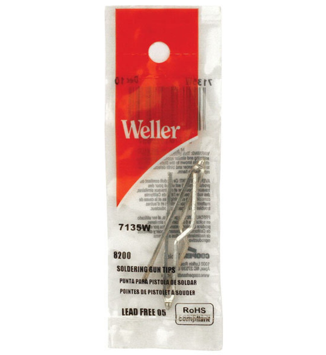 Weller 7135W Pack of 2 Soldering Gun Replacement Tips for 8200