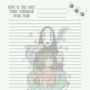 Spirited Away Printable Stationary