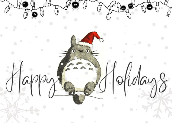 My Neighbor Totoro - Happy Holidays - Etsy