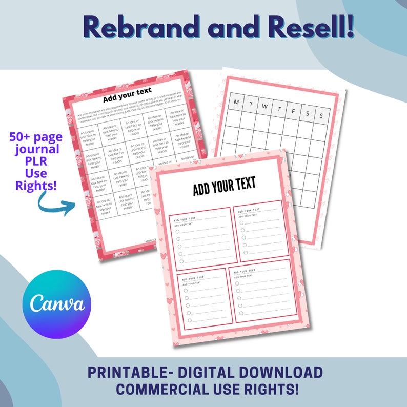 Commercial Use Canva Valentine Planner Journal Template Kit, Editable ...