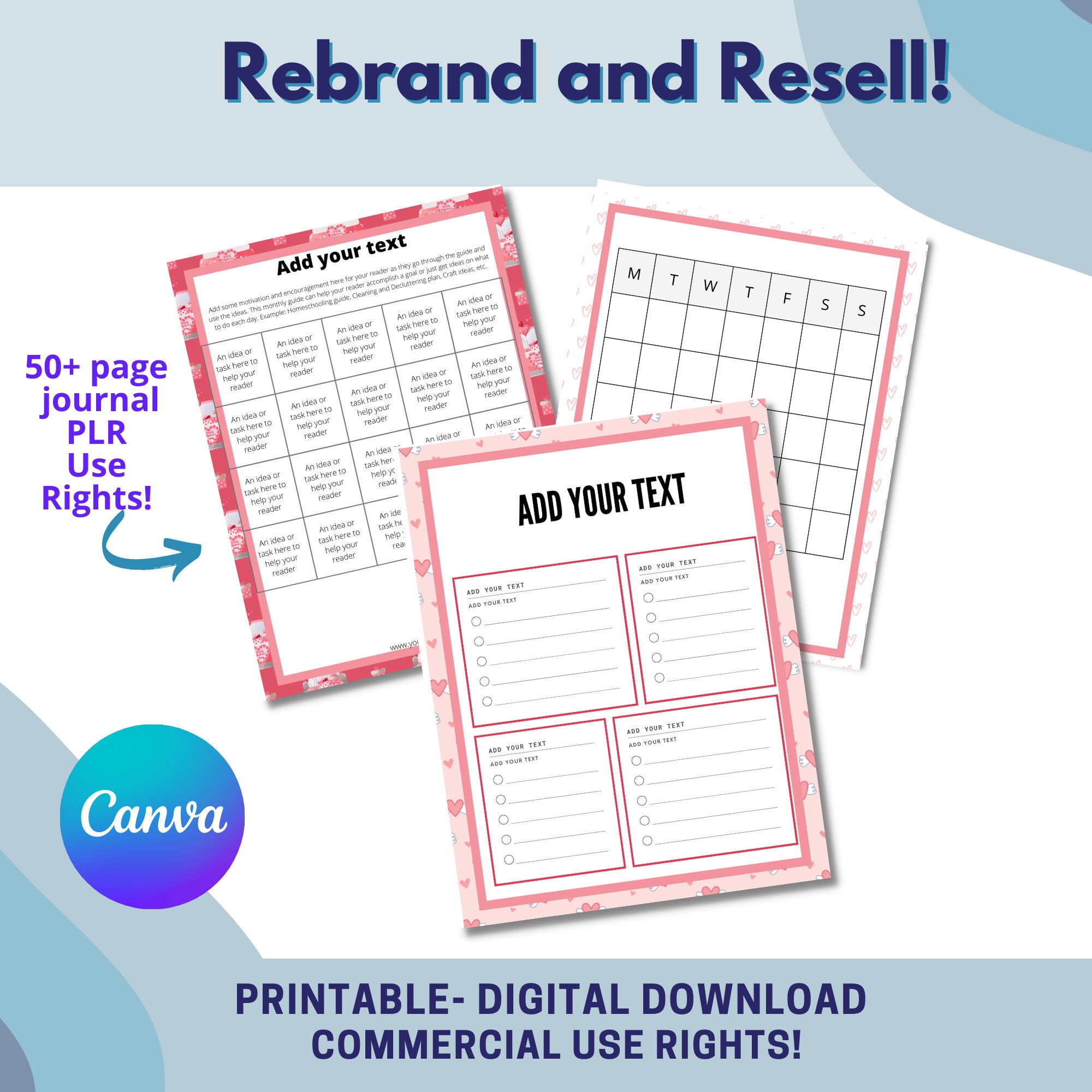 Commercial Use Canva Valentine Planner Journal Template Kit, Editable ...
