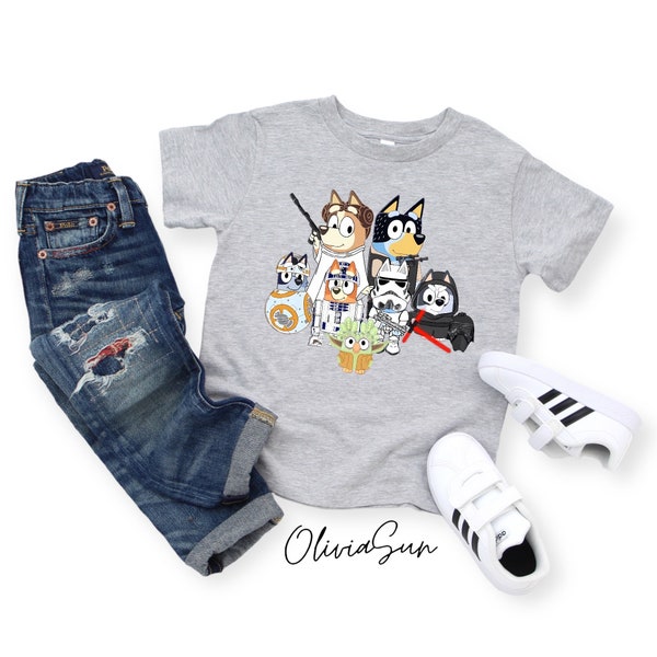 Bluey Starwars TShirt - Toddler - Kids - Adult