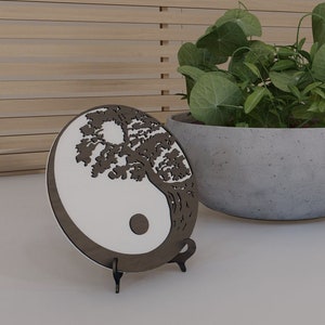 Baum des Lebens Yin Yang Konzept digitaler Download Home Decor Laser geschnittene Datei SVG/Dwg/Dxf/Ai/Pdf Geschenk für Yogi