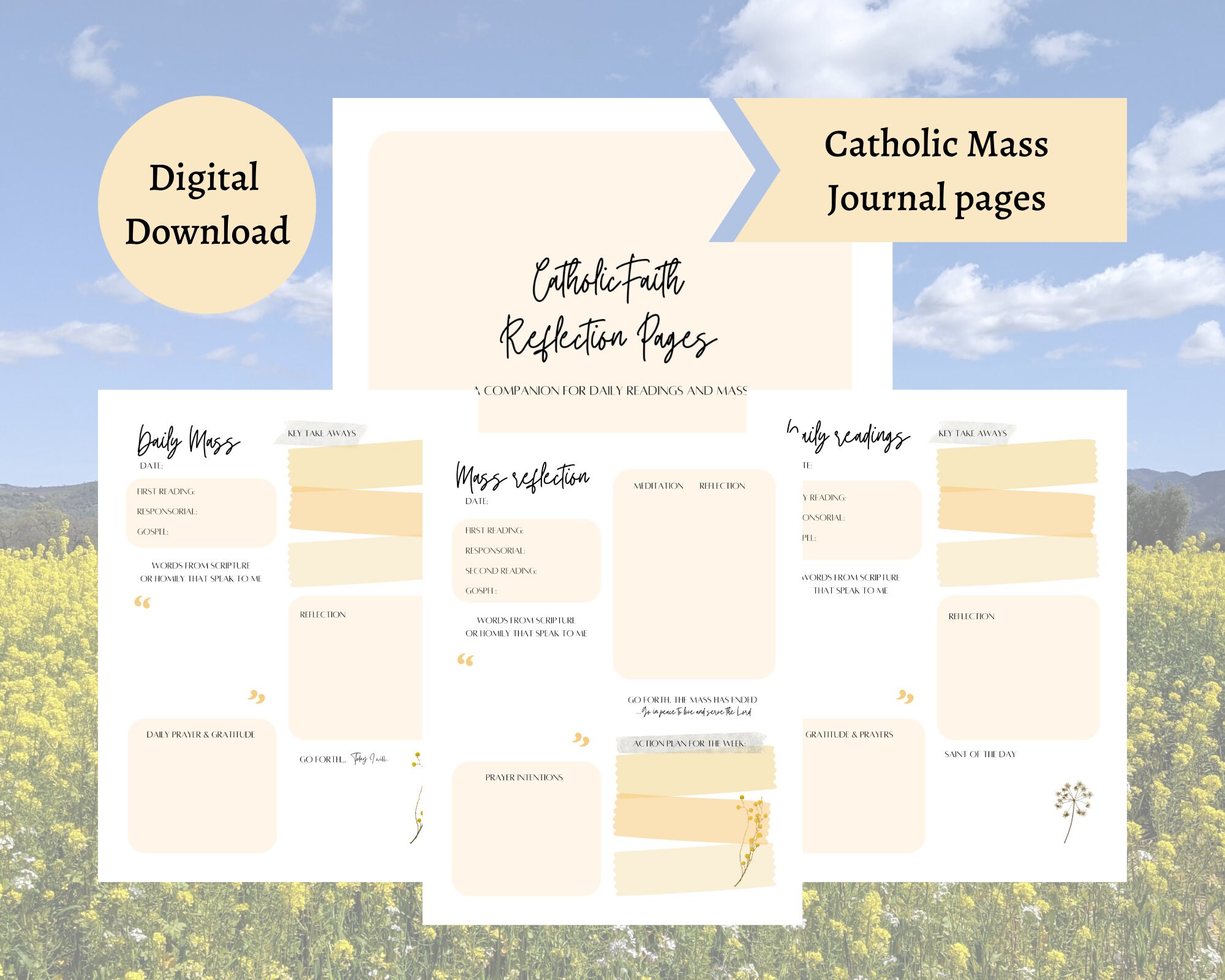 Catholic MASS Reflection Pages Etsy