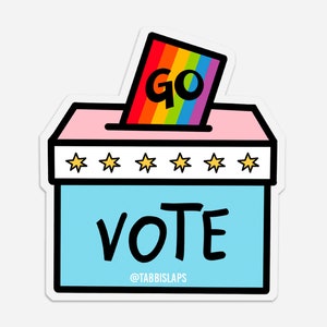 Sticker GO VOTE Sticker, Vinyl Waterproof Sticker. Great for laptops, water bottles, planners, and more!
