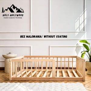 Montessori Bodenbett: Kinderbett aus Massivholz mit Abgerundeten Ecken