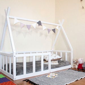 The owl tiny house Toddler floor bed, floor tepee montessori bed, platform bed frame for kids, kids furniture, montessori furniture